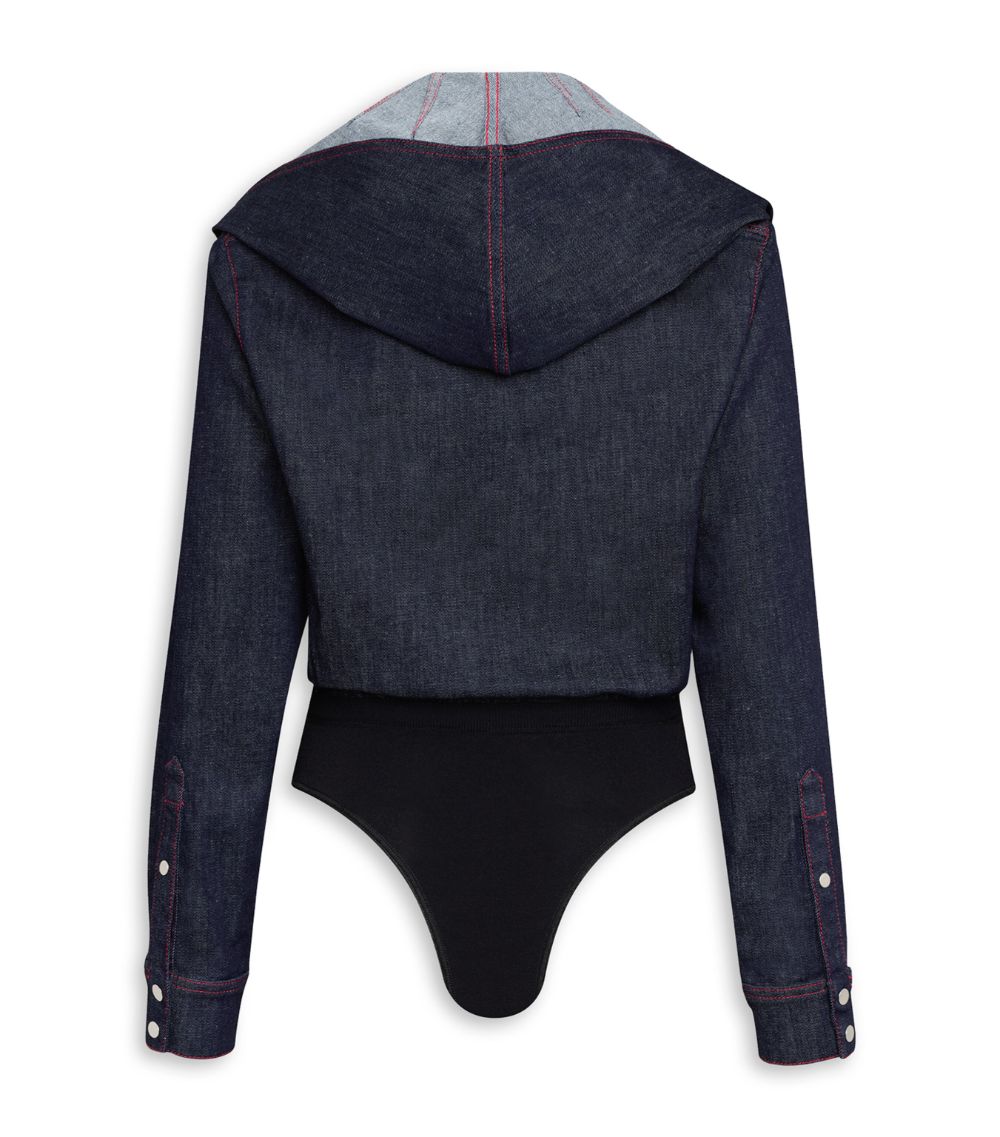 Alaïa Alaïa Denim Hooded Bodysuit