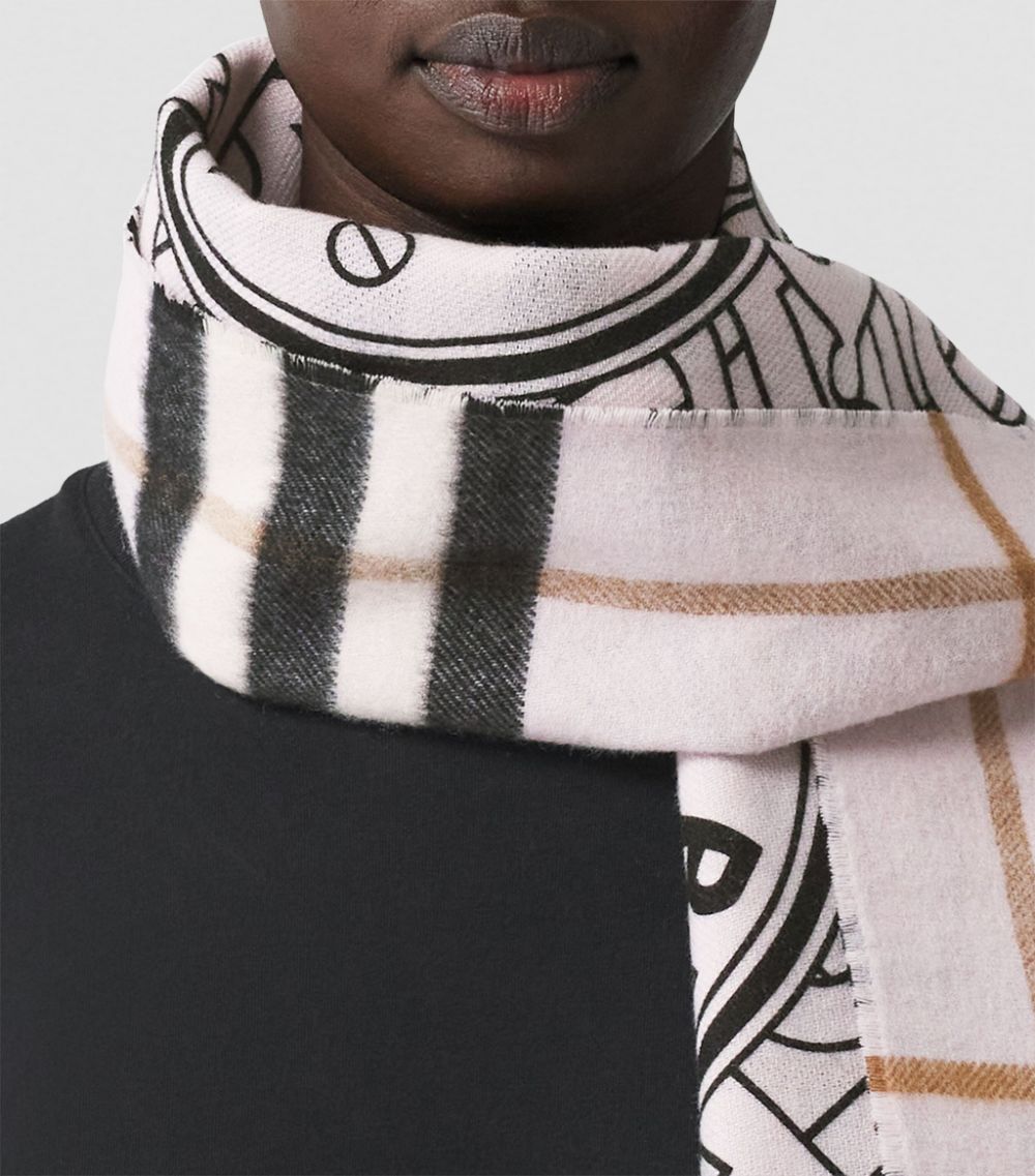 Burberry Burberry Cashmere Reversible Check and TB Monogram Scarf