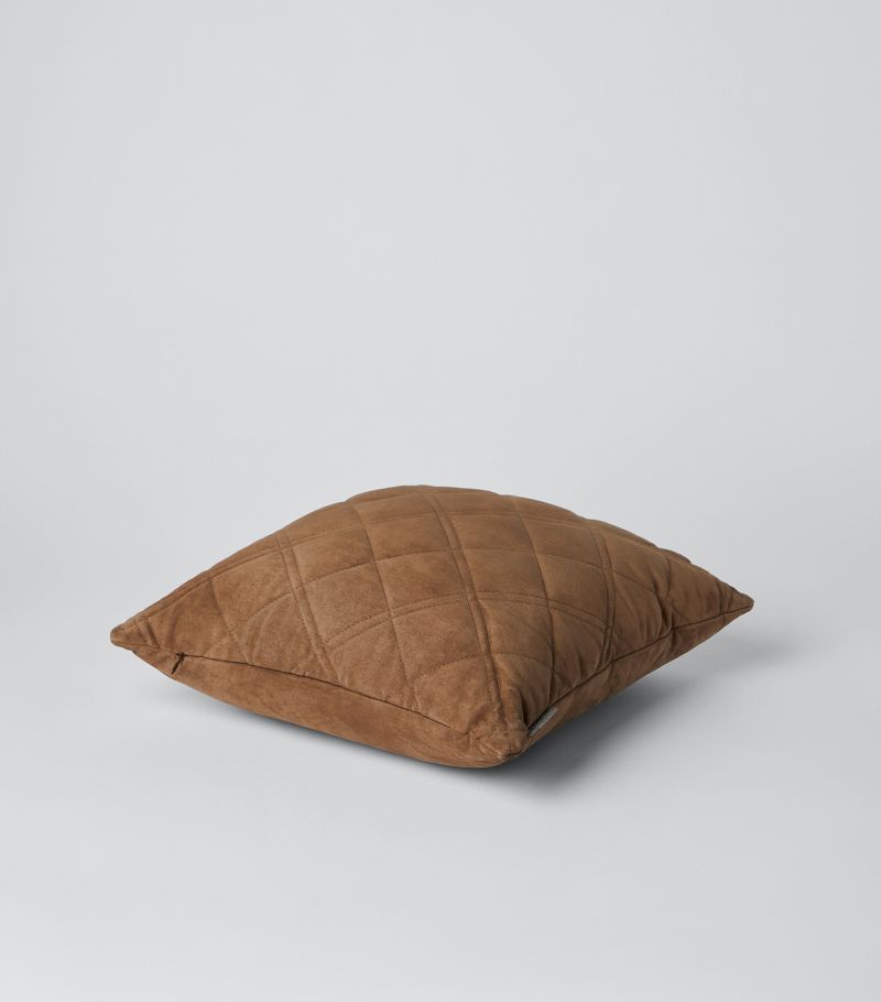 Brunello Cucinelli Brunello Cucinelli Quilted Suede Cushion (40Cm X 40Cm)