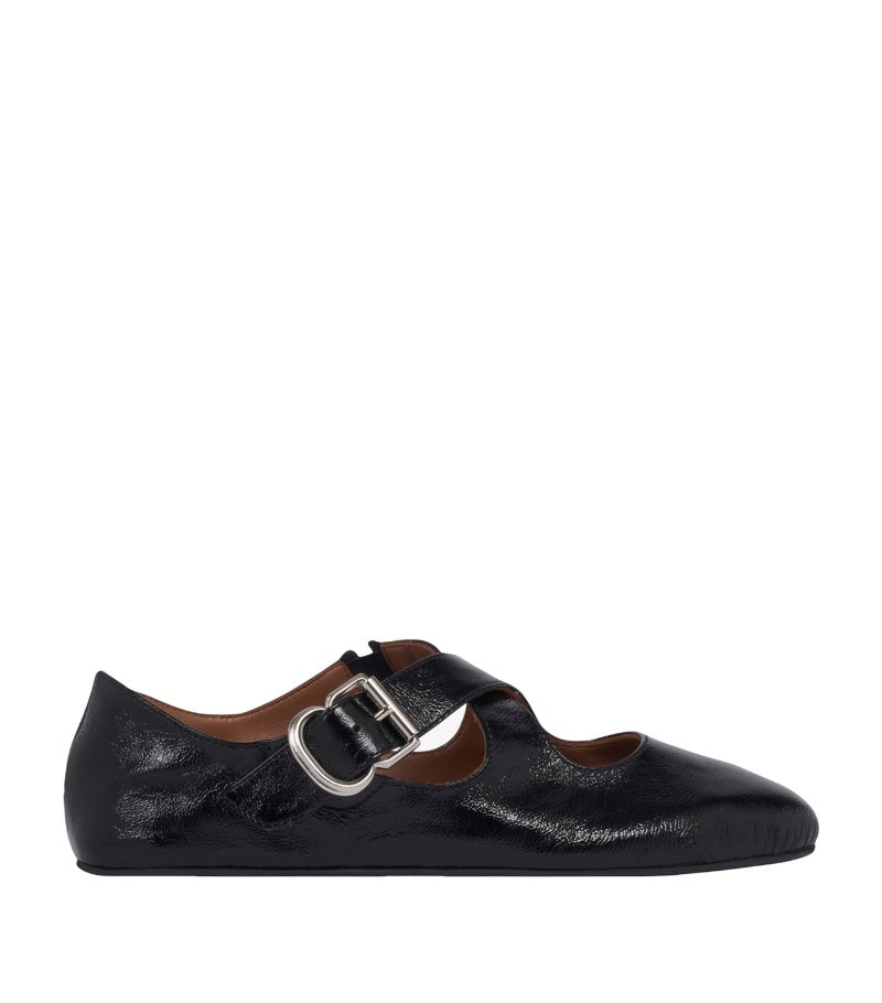 Alaïa Alaïa Leather Criss-Cross Ballet Flats