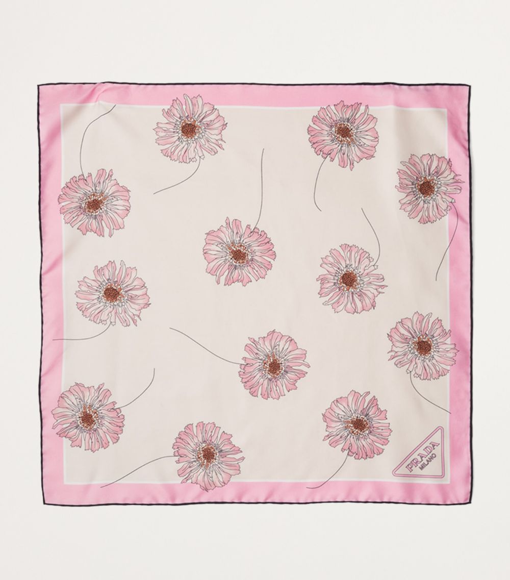 Prada Prada Silk Twill Floral Print Scarf