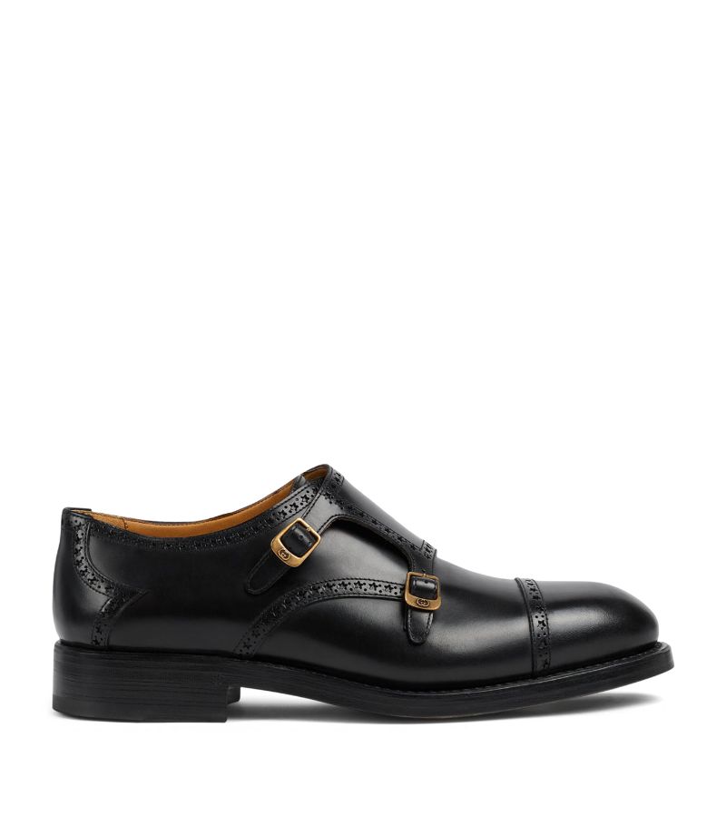 Gucci Gucci Leather Monk-Strap Shoes