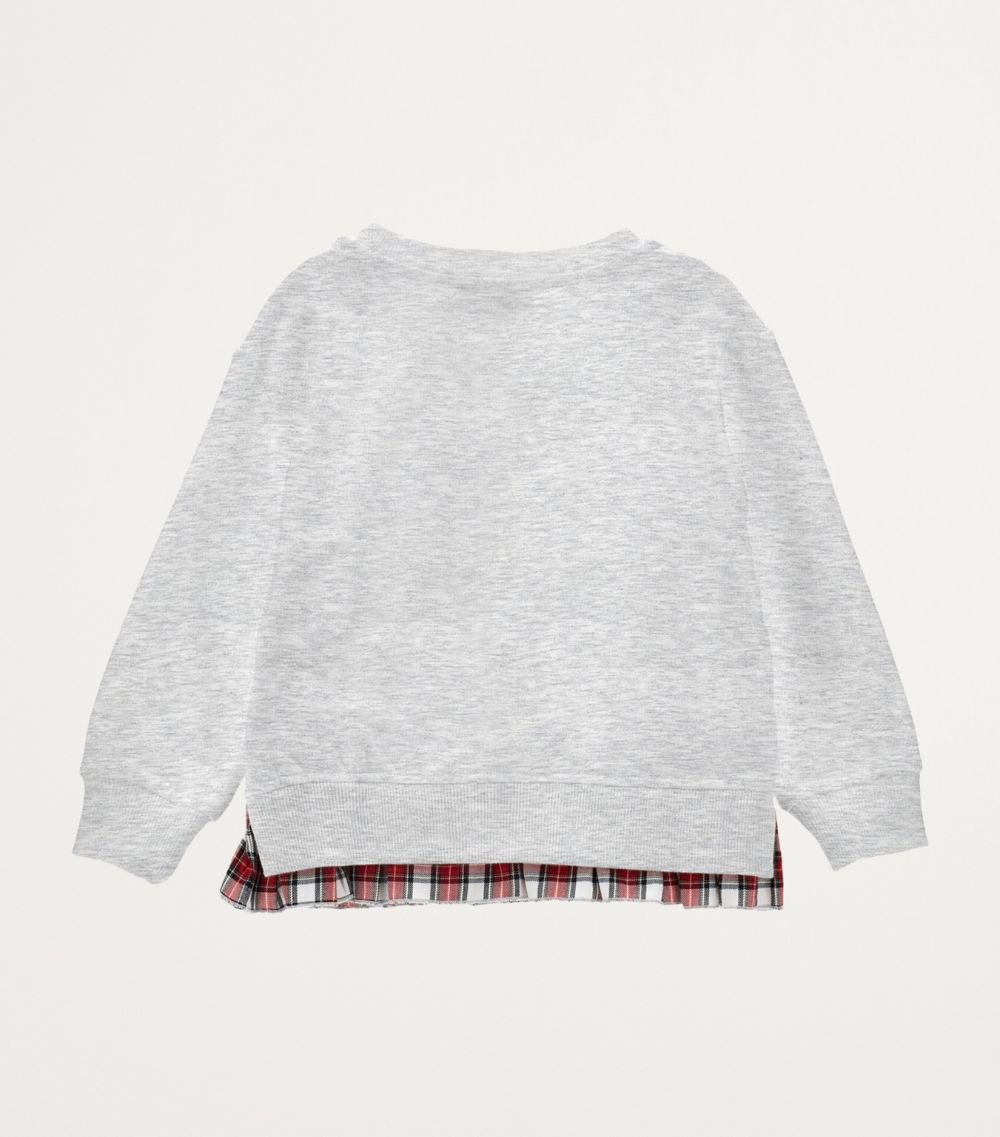 Monnalisa Monnalisa Tartan-Detail I Love You Sweatshirt (4-10 Years)