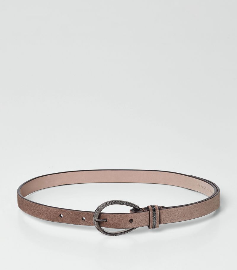 Brunello Cucinelli Kids Brunello Cucinelli Kids Suede Monili-Trim Belt