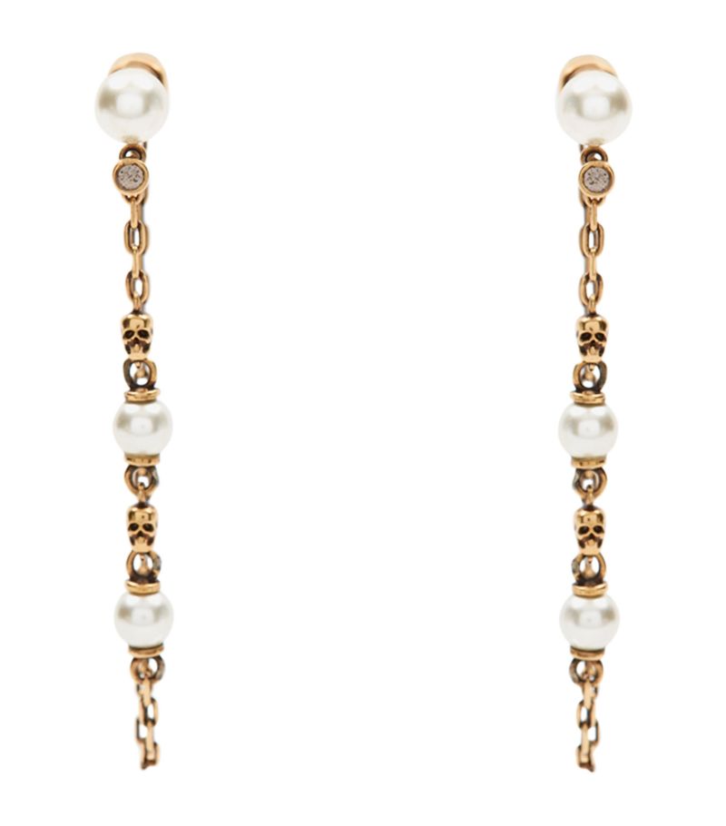 Alexander McQueen Alexander Mcqueen Faux Pearl And Skull Earrings