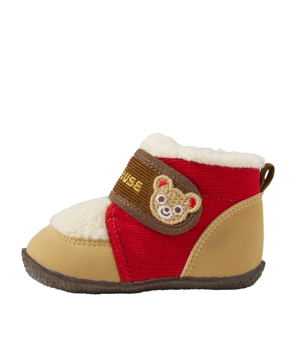 Miki House Miki House Faux-Shearling Logo Shoes