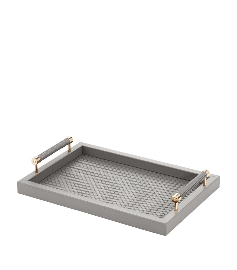 Riviere Riviere Leather Woven Diana Tray (46Cm X 31Cm)