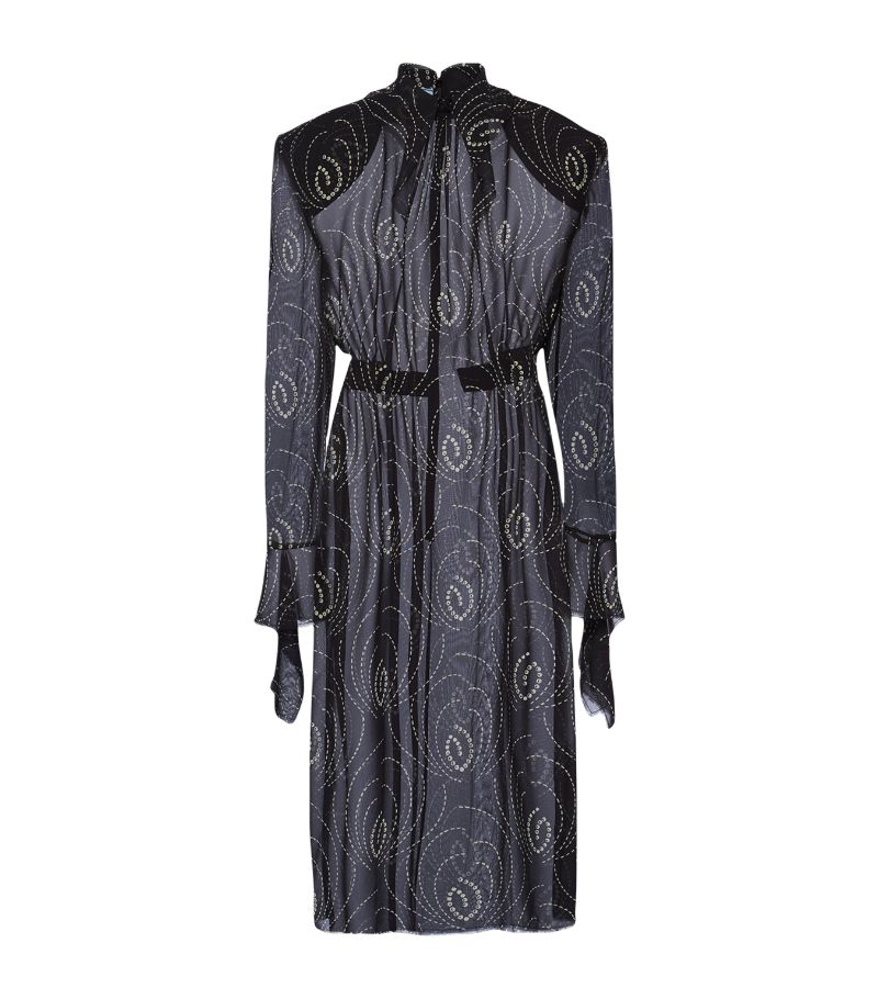 Prada Prada Georgette Printed Midi Dress