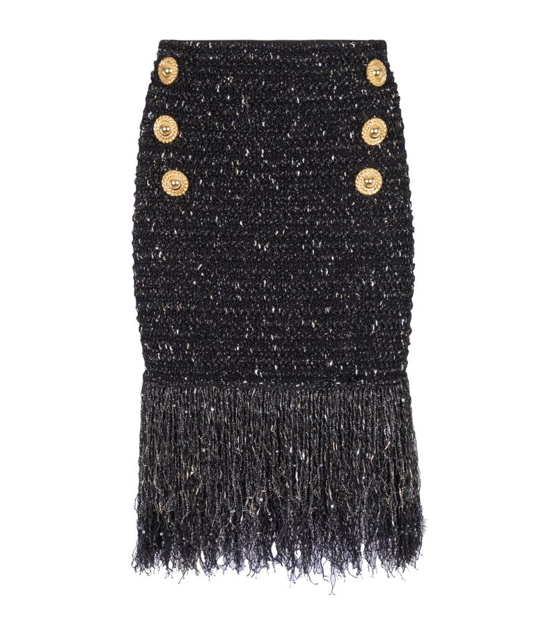 Balmain Balmain Tweed Fringed Mini Skirt