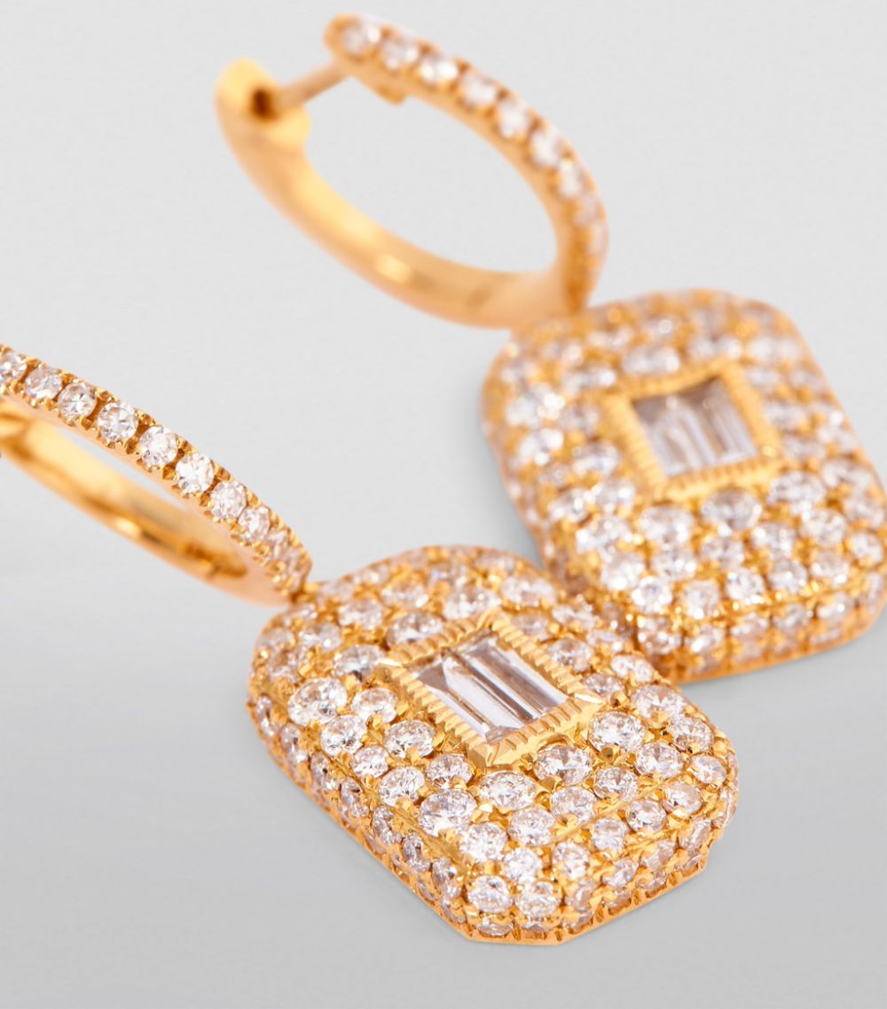 Shay Shay Yellow Gold And Diamond New Modern Drop Earrings