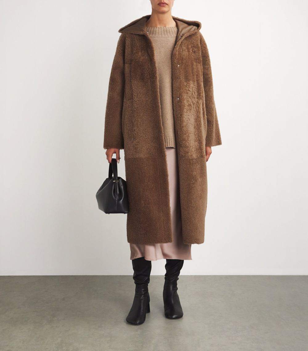 Max Mara Max Mara Shearling Hooded Coat