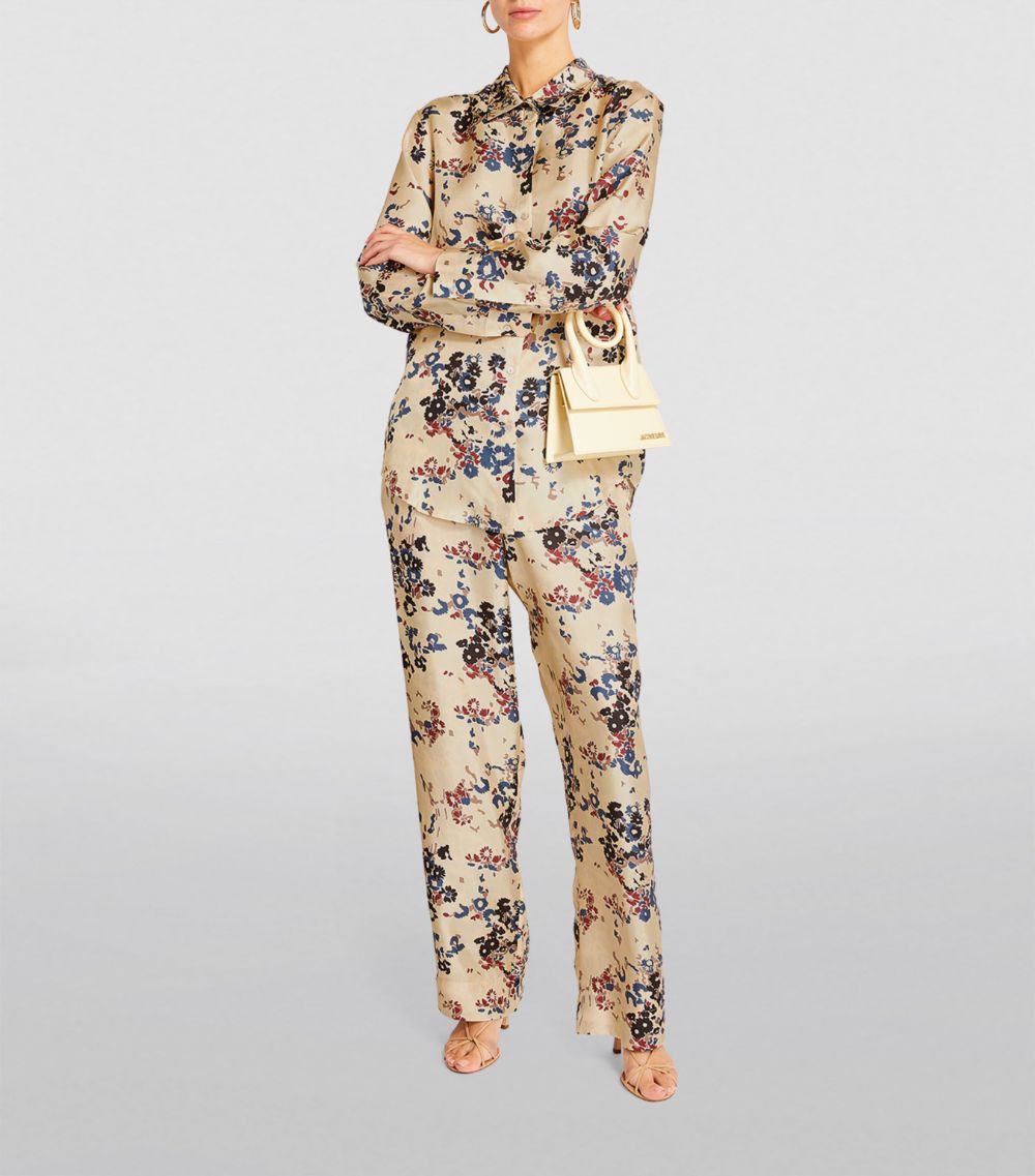 Asceno Asceno Silk London Floral Pyjama Trousers