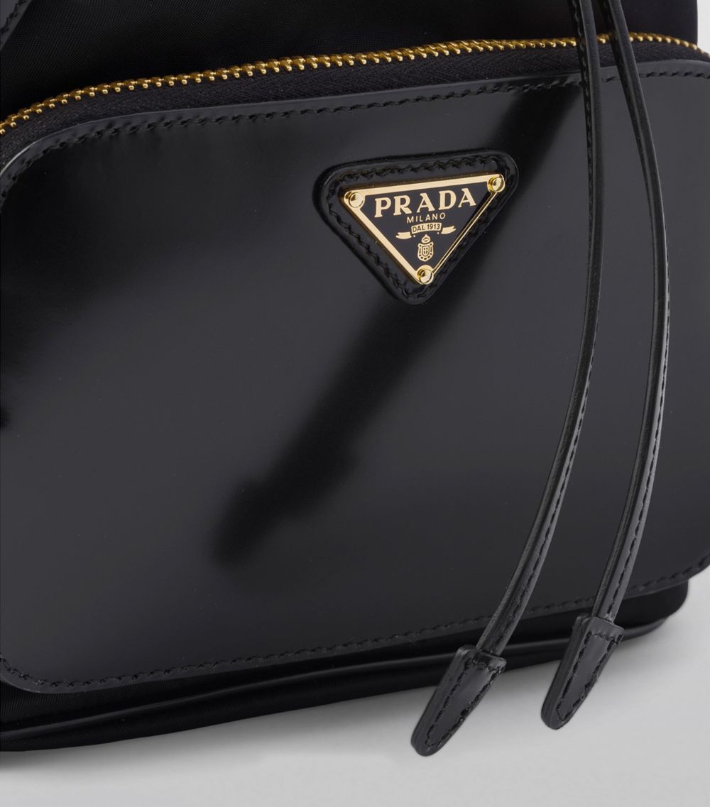 Prada Prada Re-Nylon And Brushed Leather Duet Bucket Bag