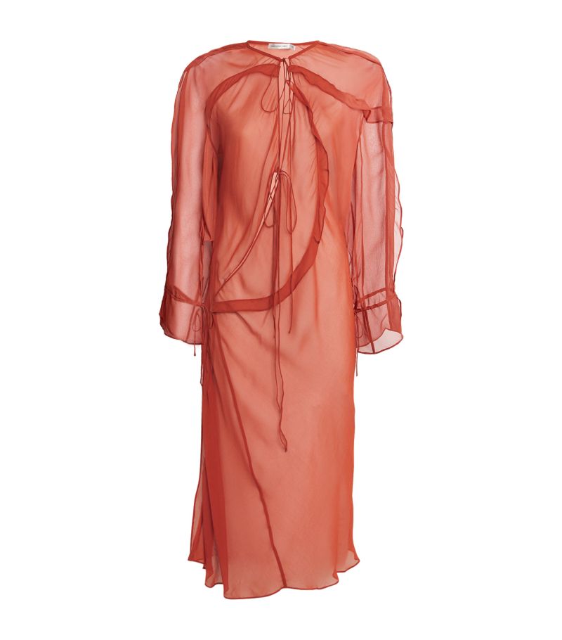 Christopher Esber Christopher Esber Silk Ruffled Kaftan Dress