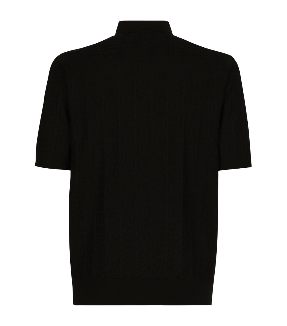 Dolce & Gabbana Dolce & Gabbana Silk Monogram Polo Shirt