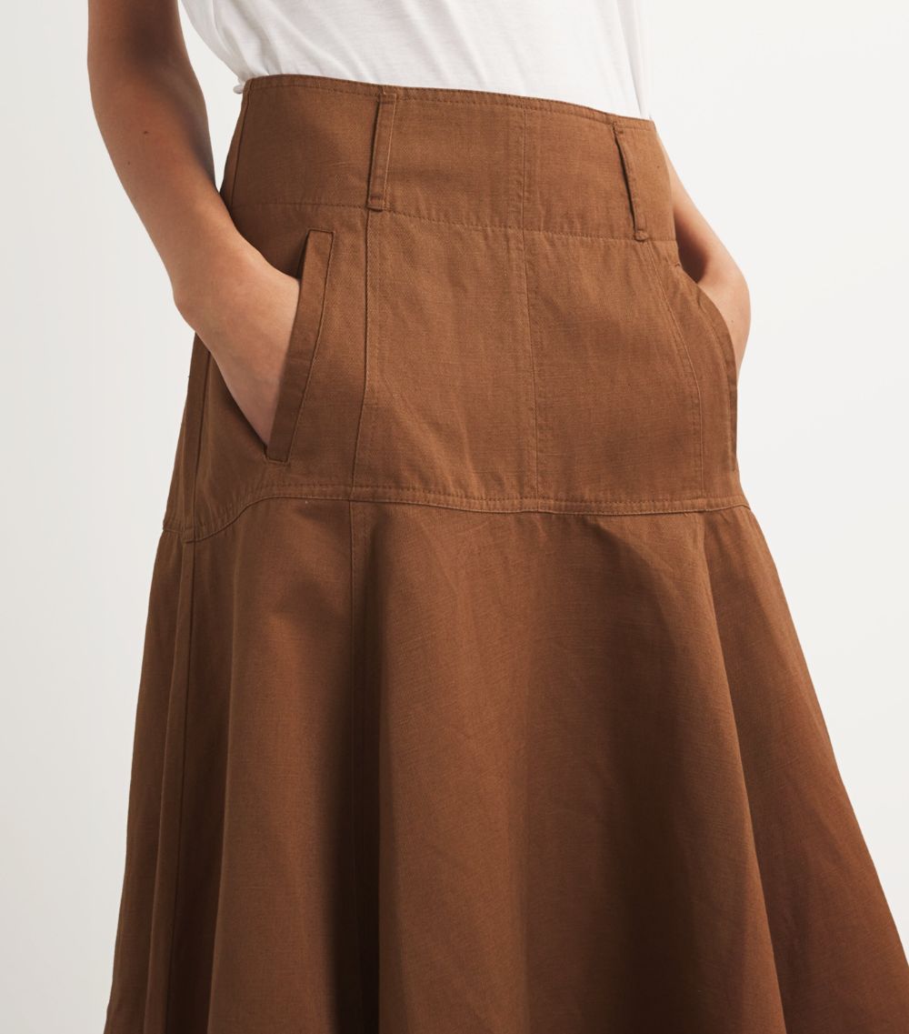 Me+Em Me+Em Linen-Blend A-Line Skirt