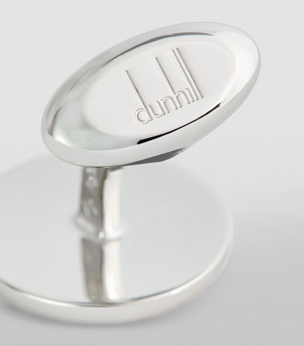Dunhill Dunhill Silver And Agate Logo Cufflinks
