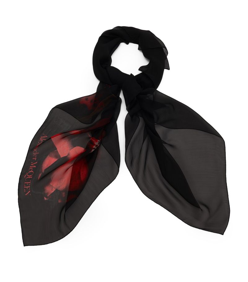 Alexander McQueen Alexander Mcqueen Silk Rose Scarf