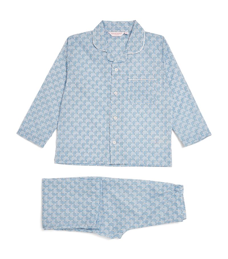 Derek Rose Derek Rose Kids Cotton Printed Ledbury Pyjama Set (3-12 Years)