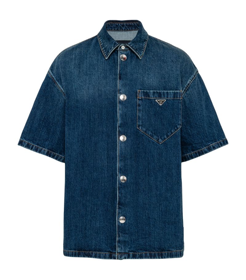 Prada Prada Dark-Wash Denim Shirt