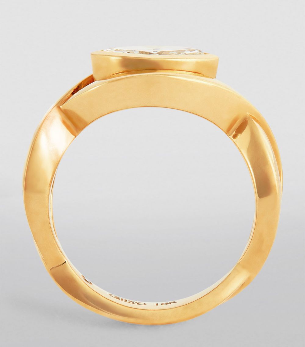 Shay Shay Yellow Gold And Diamond Marquise Pinky Ring