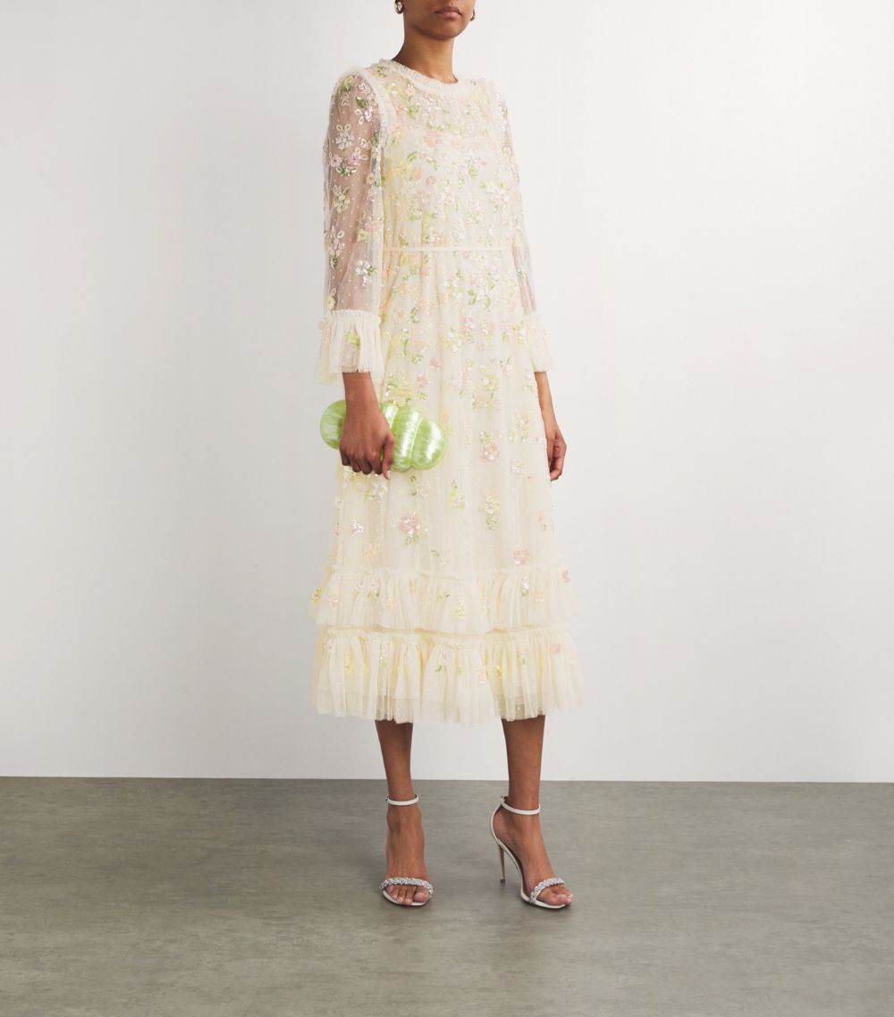 Needle & Thread Needle & Thread Sequinned Bloom Gloss Midi Dress