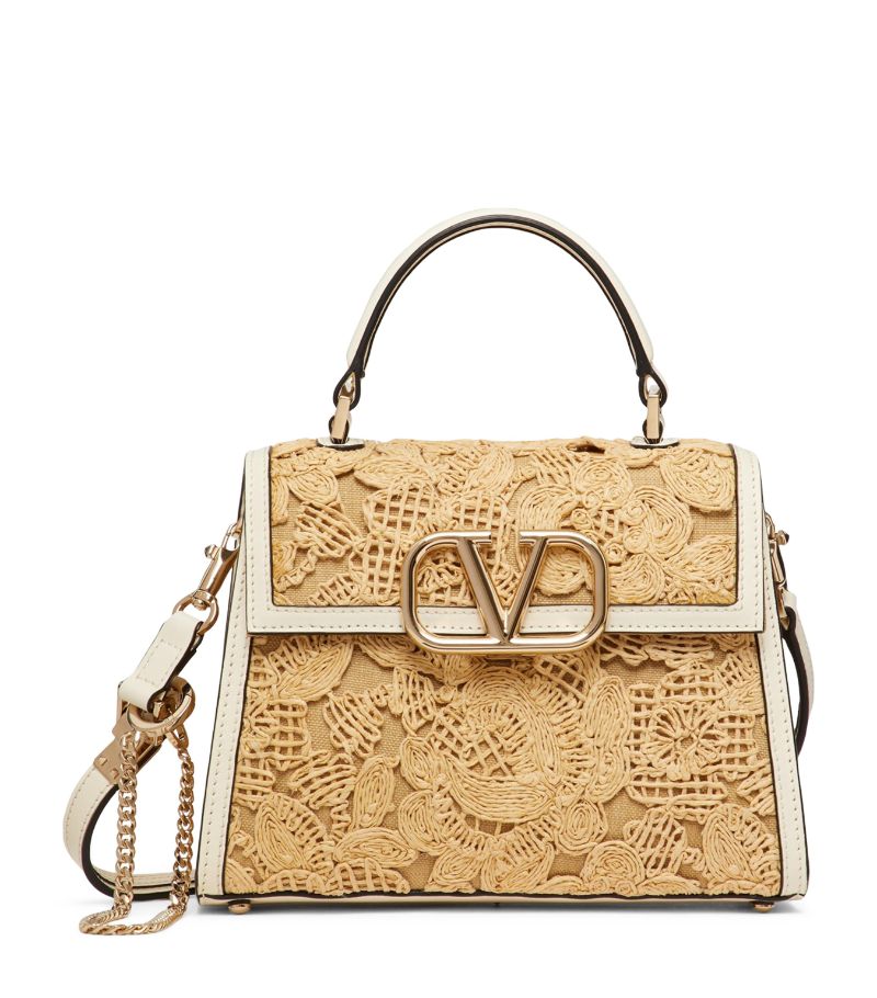 VALENTINO GARAVANI Valentino Garavani Small Raffia Vsling Top-Handle Bag