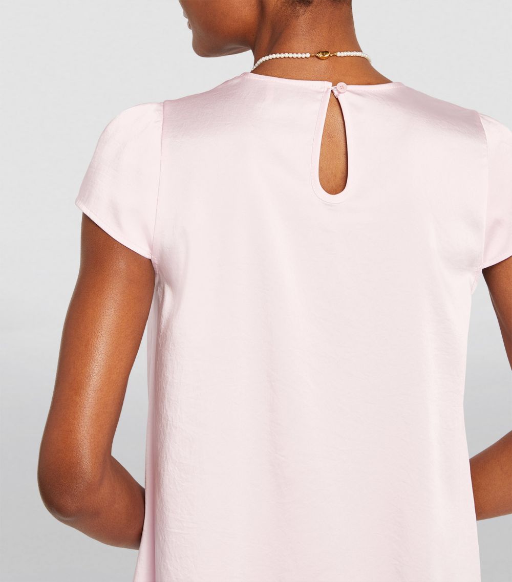  Claudie Pierlot Satin Mini T-Shirt Dress