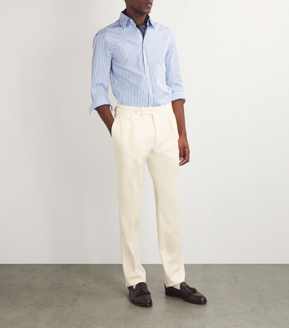 Ralph Lauren Purple Label Ralph Lauren Purple Label Wool Pleated Straight Trousers