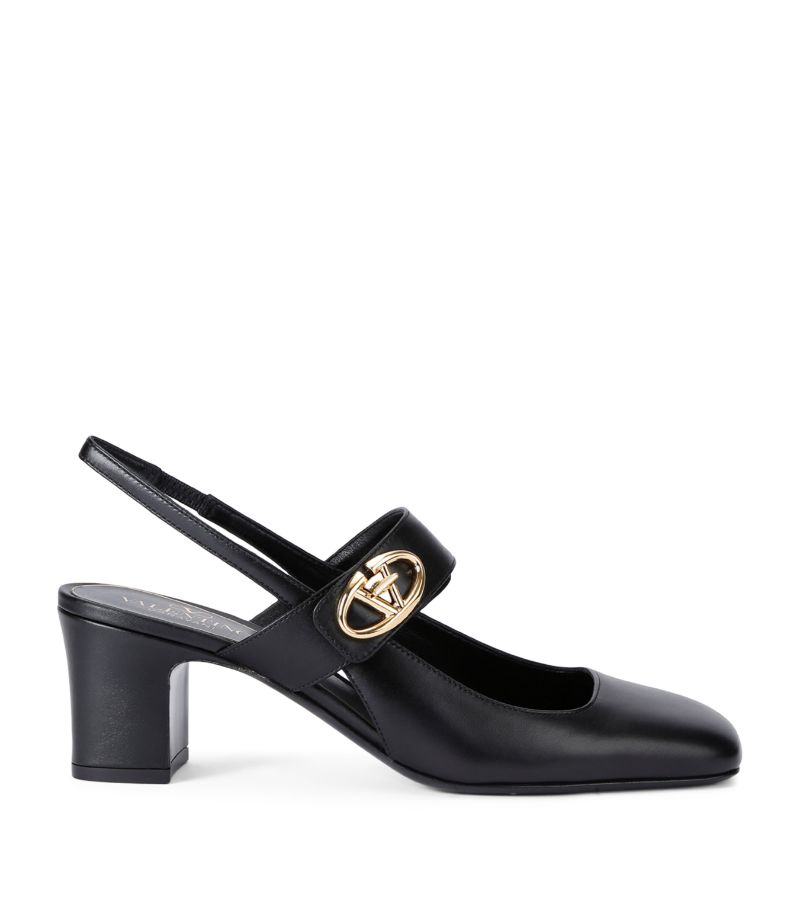 VALENTINO GARAVANI Valentino Garavani Leather Vlogo Locker Slingback Pumps 60