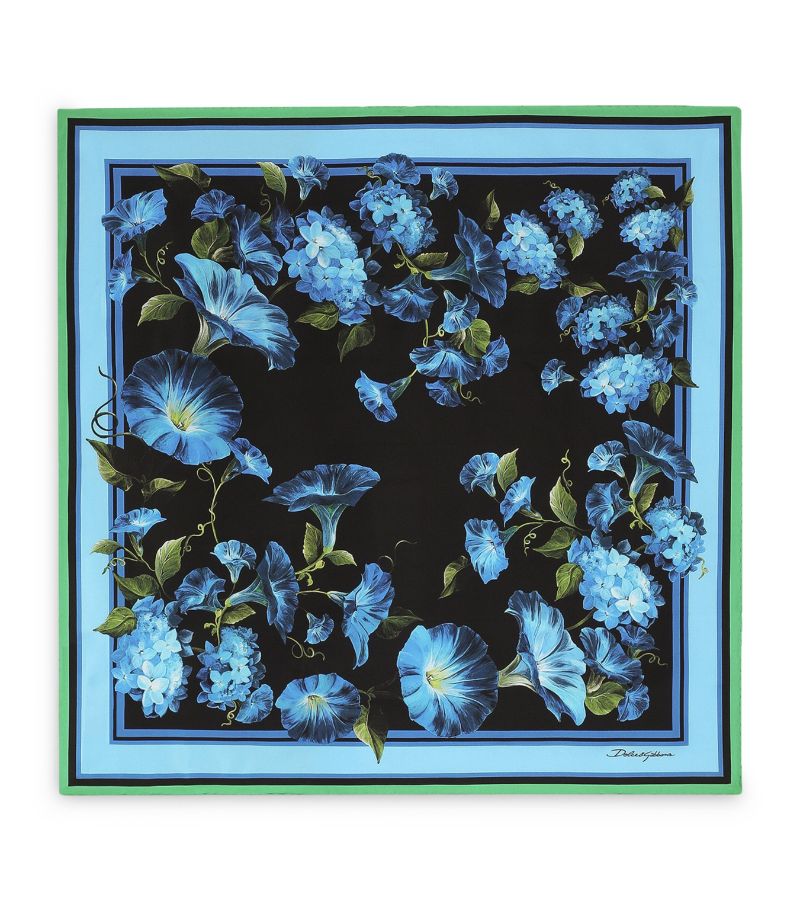 Dolce & Gabbana Dolce & Gabbana Silk Foulard Floral Print Scarf