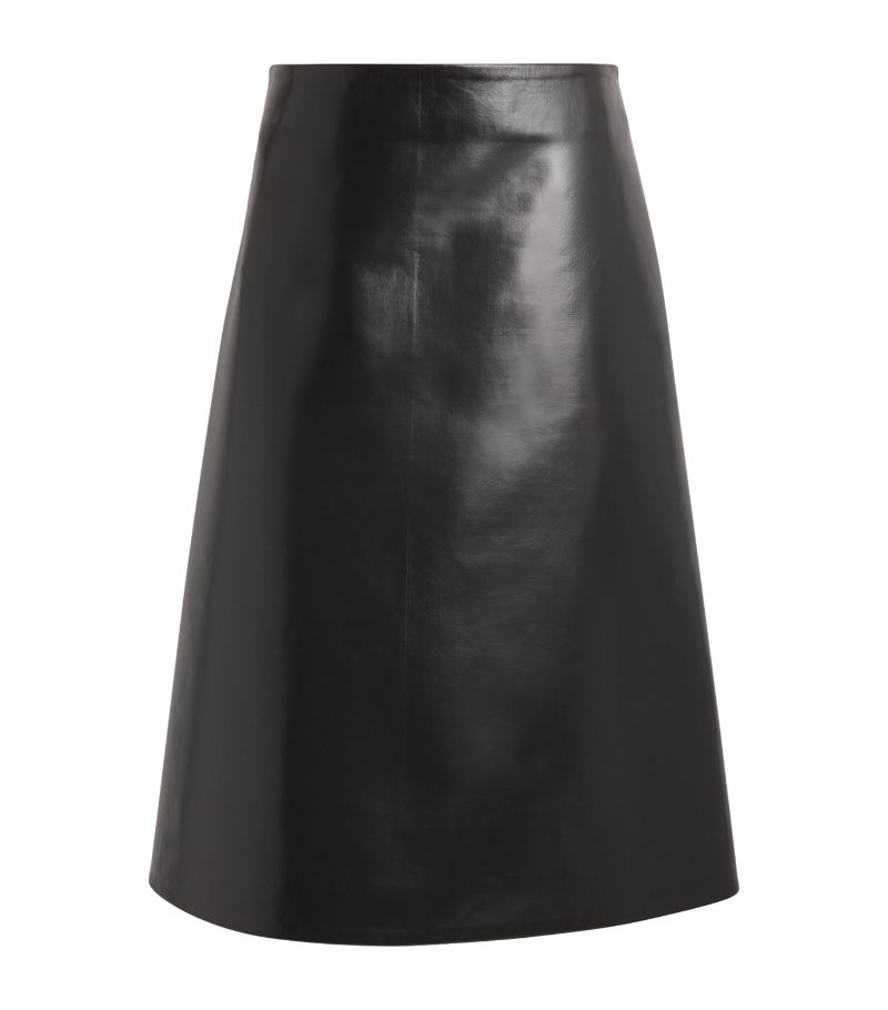 Jil Sander Jil Sander Leather A-Line Midi Skirt