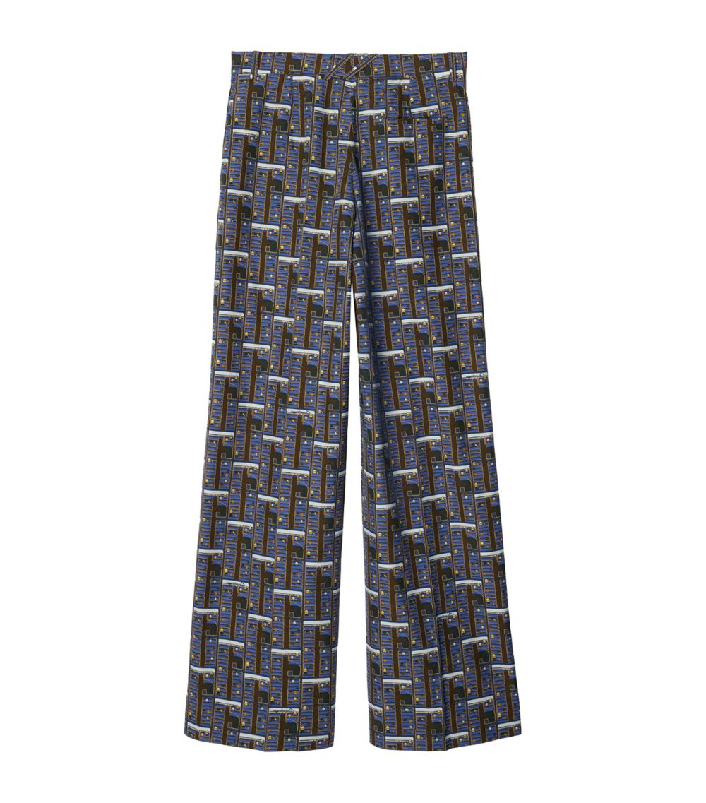 Burberry Burberry Silk Bus Print Trousers