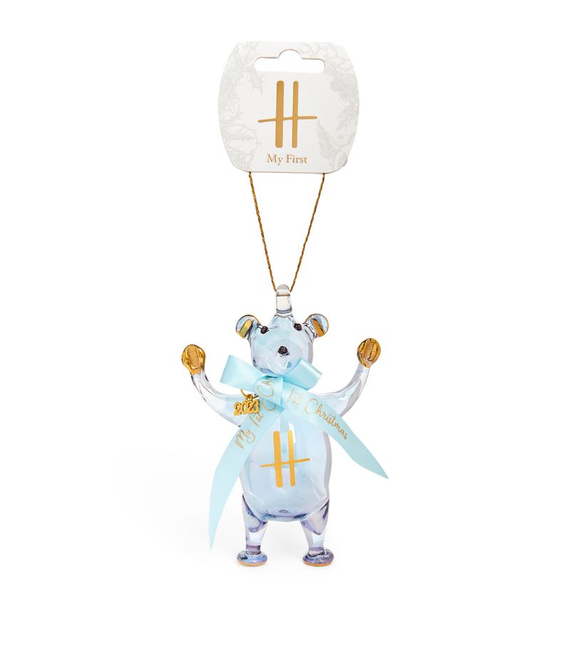 Harrods Harrods Glass Teddy Bear Hanging Decoration