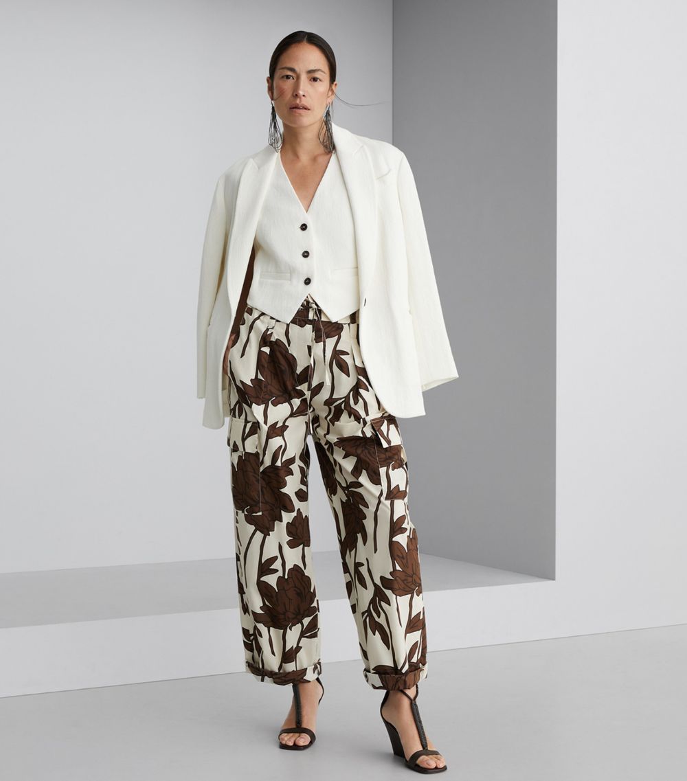 Brunello Cucinelli Brunello Cucinelli Cotton Poplin Ramage Print Trousers