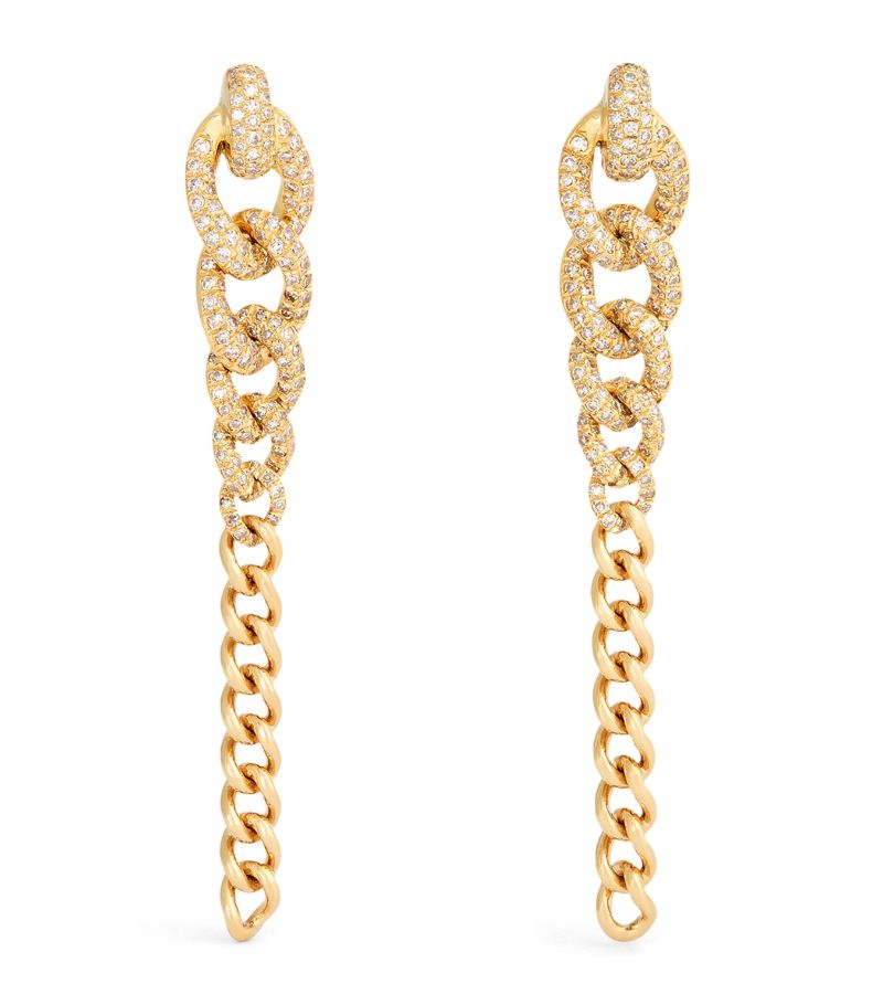 Shay Shay Yellow Gold And Diamond Links Earrings