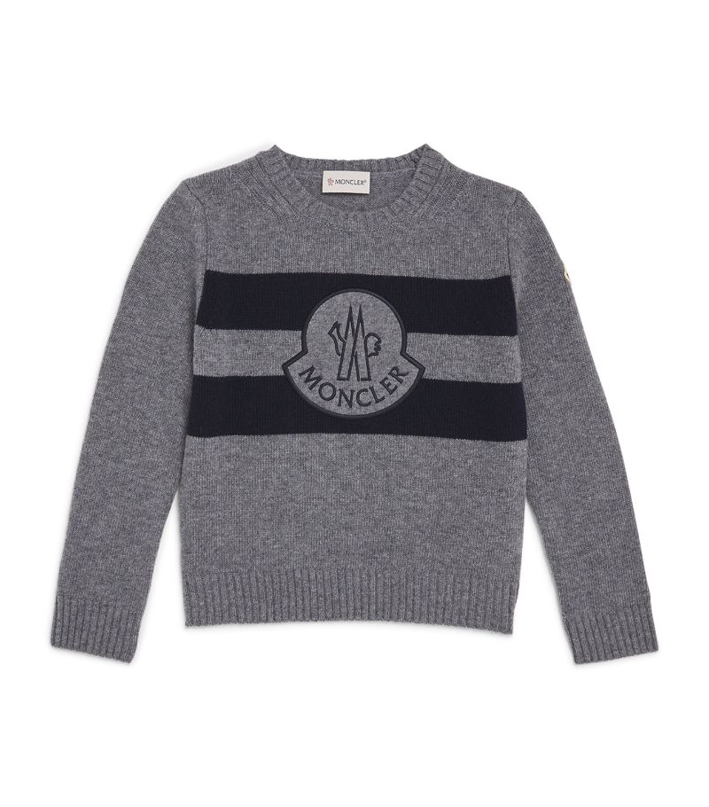 Moncler Enfant Moncler Enfant Virgin Wool Logo-Embroidered Sweater (4-6 Years)