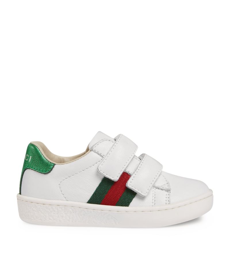 Gucci Gucci Kids Web Stripe Velcro Sneakers