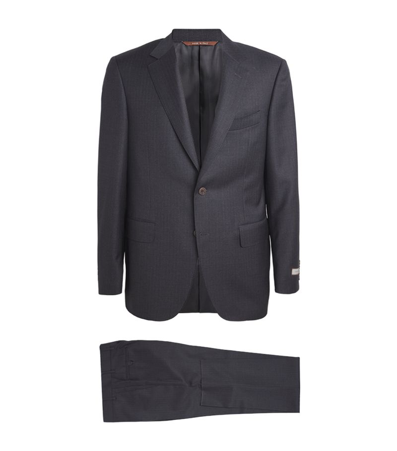 Canali Canali Wool Pinstripe 2-Piece Suit