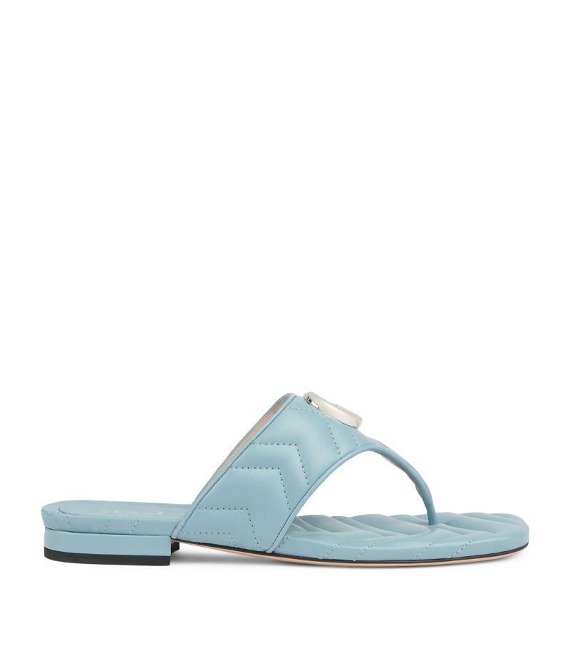 Gucci Gucci Leather Double G Thong Sandals