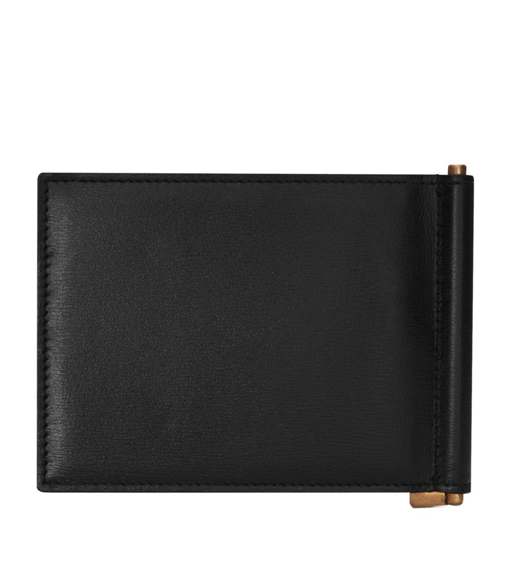 Saint Laurent Saint Laurent Leather Monogram Bifold Money Clip Wallet