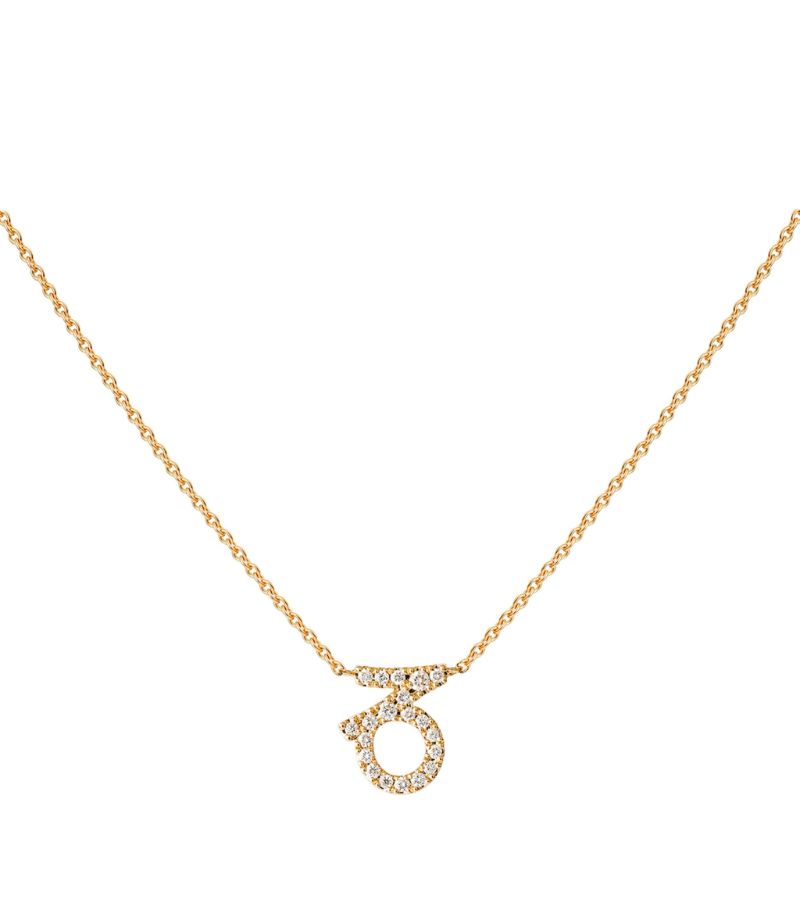 Engelbert Engelbert Yellow Gold And Diamond Star Sign Capricorn Necklace