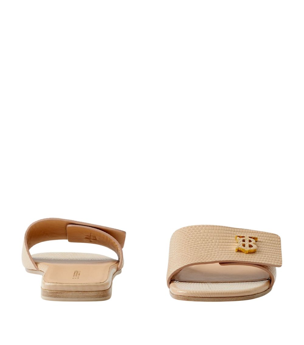 Burberry Burberry Leather TB Monogram Slides