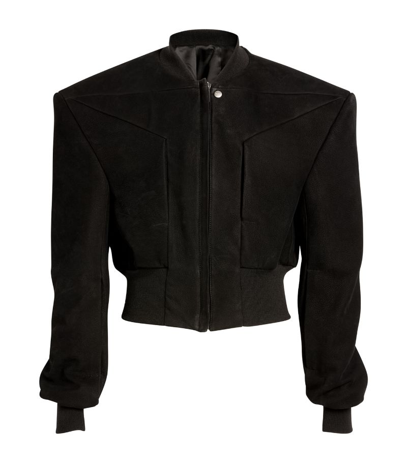 Rick Owens Rick Owens Leather Padded-Shoulder Bomber Jacket