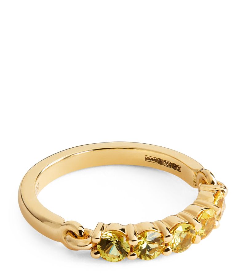 Melissa Kaye Melissa Kaye Yellow Gold And Sapphire Lenox Pinky Ring