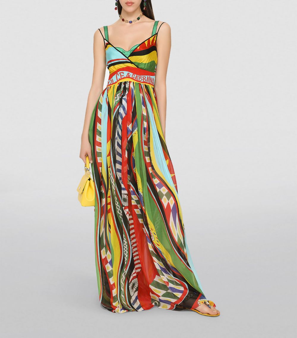 Dolce & Gabbana Dolce & Gabbana Silk Caretto Print Maxi Dress