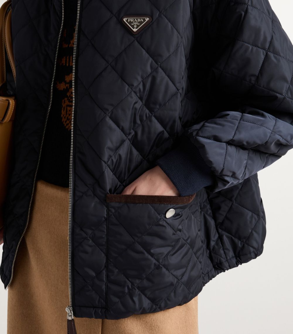 Prada Prada Re-Nylon Quilted Bomber Jacket