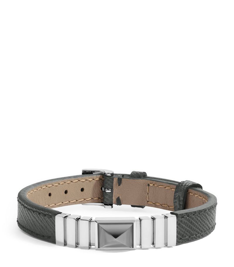  Marli New York White Gold And Saffiano Leather Unii Bracelet