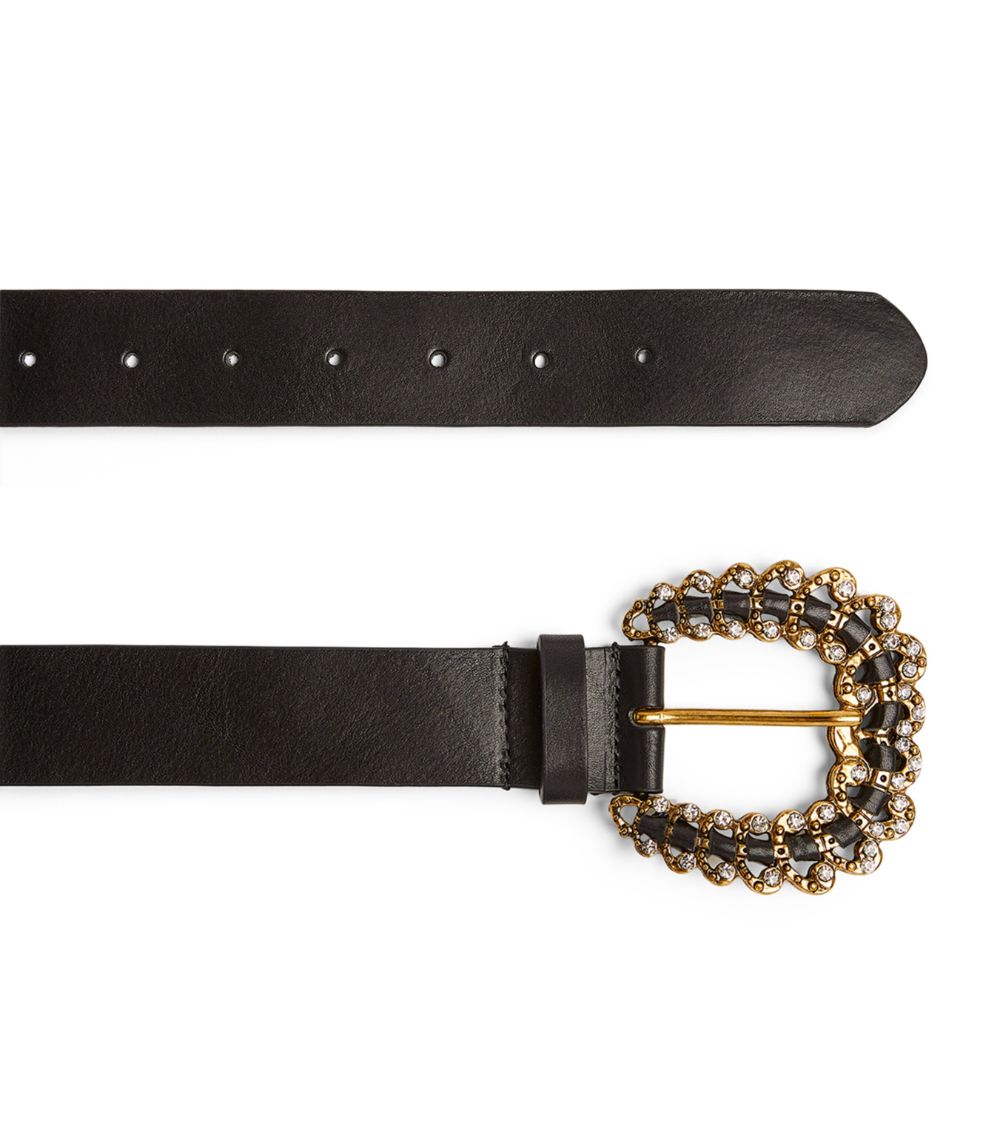  Maje Leather Embellished Belt