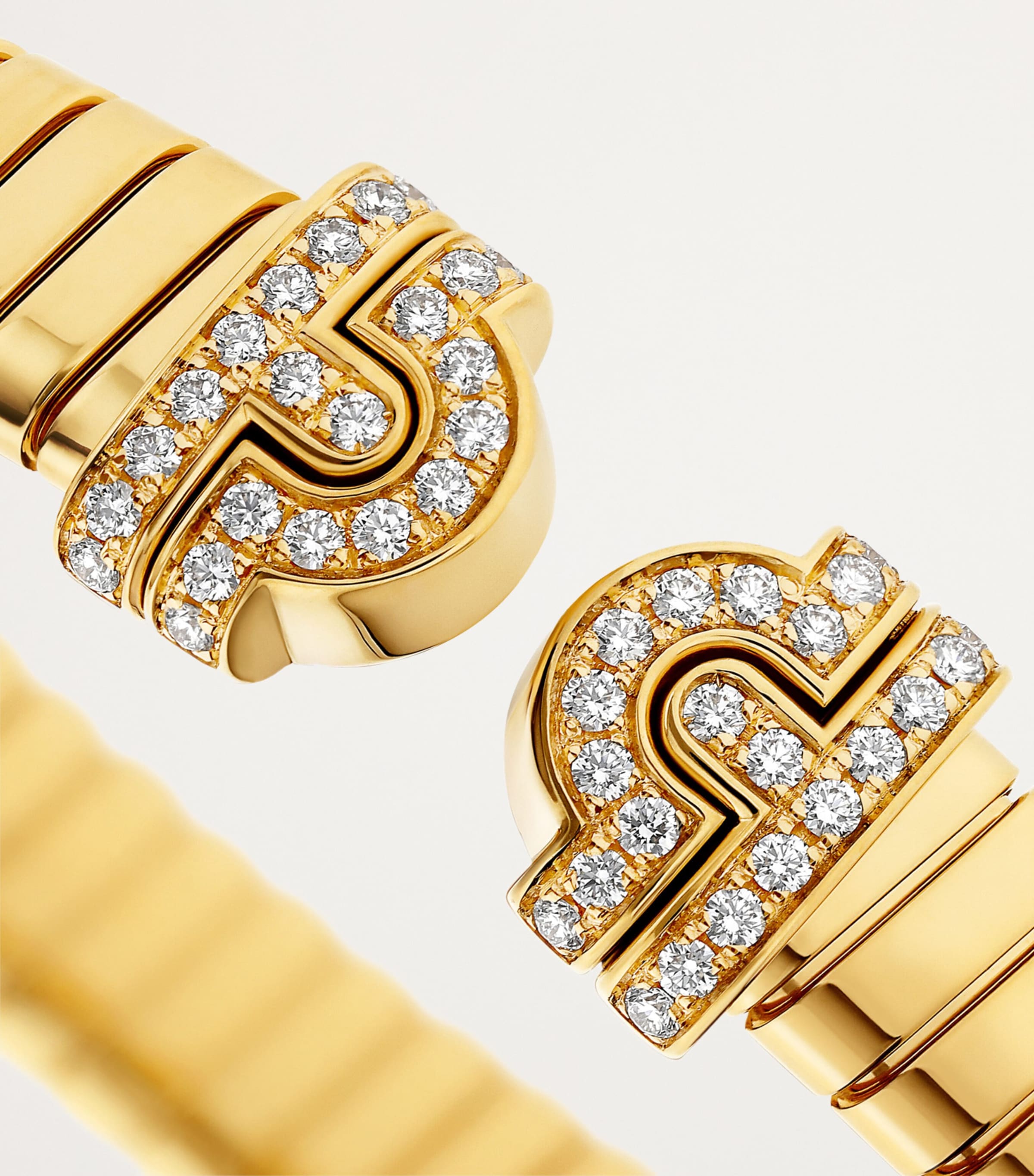 Bvlgari Bvlgari Yellow Gold and Diamond Tubogas Bangle